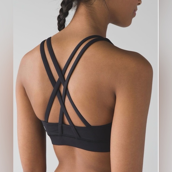 lululemon athletica Tops - Lululemon Energy Bra “Grateful” detailing 
Black